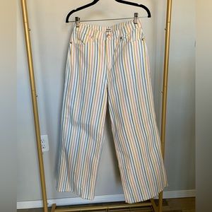 Free People Wrangler Worldwide 662 Crop Denim in Rainbow Stripes